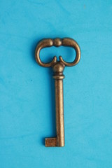 nice antique copper closet key