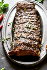 Spicy hot grilled spare ribs
