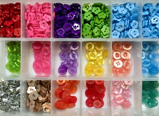 Assortment of colourful buttons