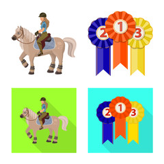 Vector design of equipment and riding sign. Collection of equipment and competition stock symbol for web.