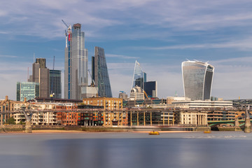 Fototapeta premium London, UK - View of the River Thames and London Skyscrapers