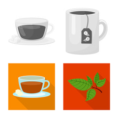 Vector design of healthy and floral symbol. Set of healthy and gradient vector icon for stock.