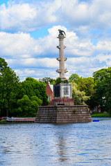 Fototapeta na wymiar Chesme column in the Catherine Park in Tsarskoye Selo, Pushkin, Russia