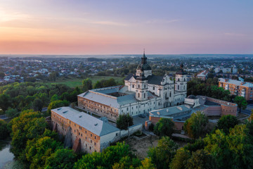 Fototapeta na wymiar The monastery of barefoot Carmelites in Berdichev. View from above
