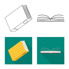 Vector design of training and cover logo. Set of training and bookstore stock vector illustration.