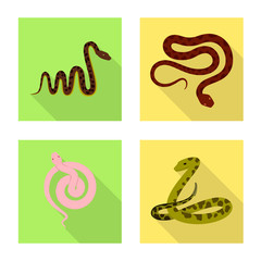 Vector illustration of skin and reptile sign. Collection of skin and danger stock vector illustration.
