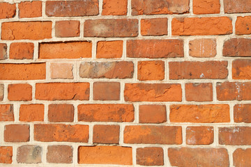 fragment of a brick wall in a medieval castle