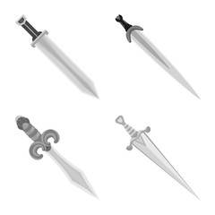 Vector design of sharp and blade logo. Collection of sharp and dagger stock vector illustration.