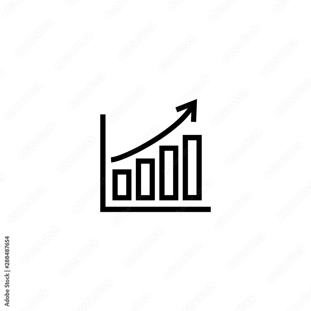 Poster growing graph, finance, infographic icon symbol vector. symbol for web site computer and mobile vect