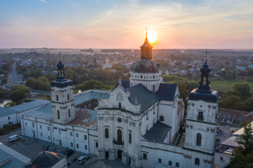 The monastery of barefoot Carmelites in Berdichev. View from above - obrazy, fototapety, plakaty