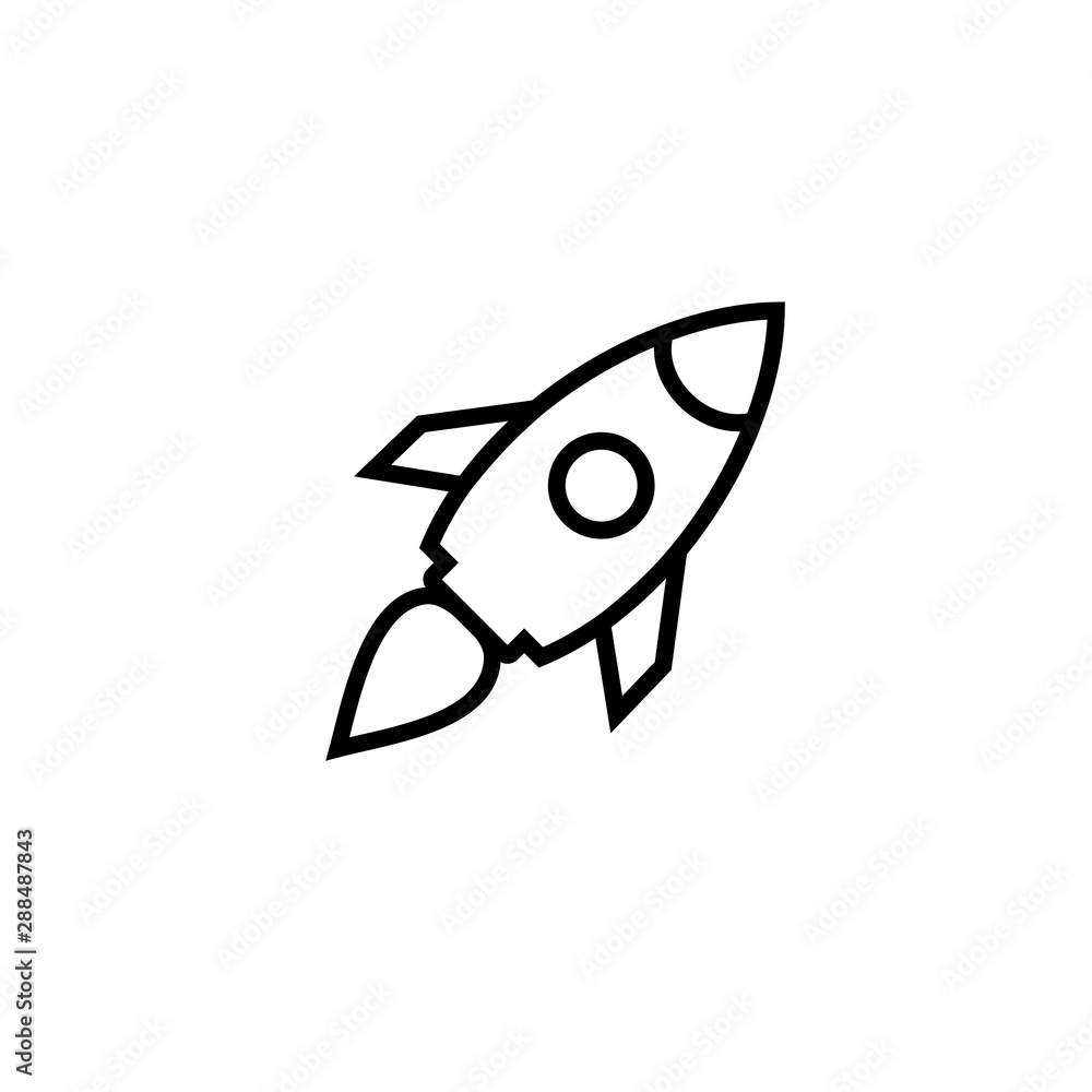 Poster rocket icon symbol vector. symbol for web site computer and mobile vector.