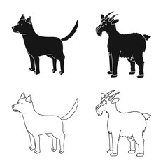 Vector illustration of breeding and kitchen icon. Set of breeding and organic stock vector illustration.