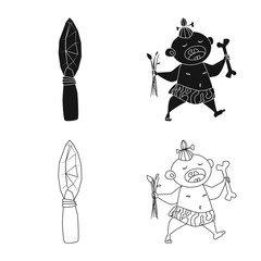 Isolated object of evolution and prehistory icon. Collection of evolution and development stock vector illustration.