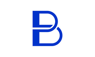 Modern blue letter b logo design on white background professional business branding