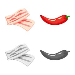 Vector illustration of taste and product icon. Set of taste and cooking stock symbol for web.