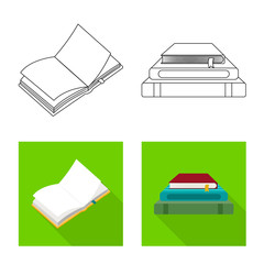 Vector design of training and cover icon. Collection of training and bookstore vector icon for stock.