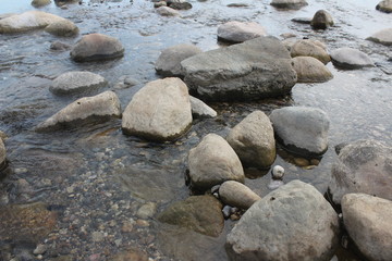 water Flowing Over Smooth Stones