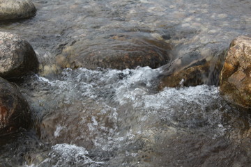water Flowing Over Smooth Stones