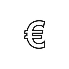 euro money sign icon vector