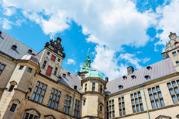 Obraz premium Beautiful architecture of Kronborg castle. Denmark Landmarks Architecture