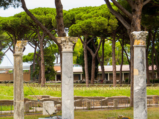 Fototapeta premium Ancient Roman archaeological site of Ostia Antica in Rome, Italy