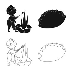 Vector design of evolution and prehistory logo. Collection of evolution and development stock symbol for web.