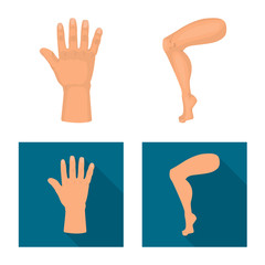 Vector illustration of body and part logo. Set of body and anatomy stock vector illustration.