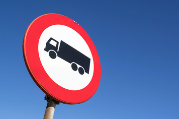 Dutch road sign: no access for goods vehicles