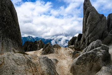 北アルプスを眺めながらの下山
