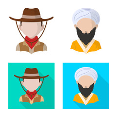 Vector illustration of imitator and resident icon. Collection of imitator and culture stock vector illustration.