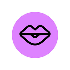 Sexy lips icon design, linear style  logo template, vector illustration design