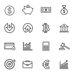 money icon and finance icon set symbol vector. for web computer and mobile