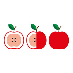 Vector illustration of stylized apples. set of red apples