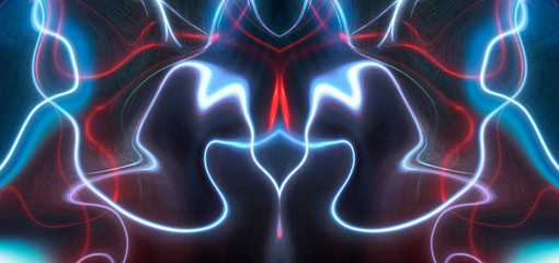 Illustration of liquid acrylic resin. Divorces and smooth lines of paint, colors. Pearl modulations. Abstraction of acrylic, epoxy, neon background, halftones. Fluid art.