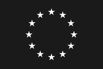 European official union flag , EU flag , with black and white color isolated on background