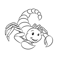 Black Line Art of Scorpio Zodiac Sign
