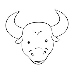 Black Line Art of Taurus Zodiac Sign