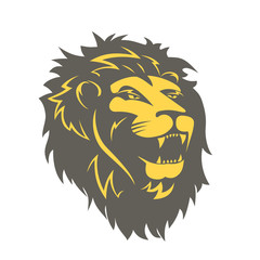 Roaring lion, aggressive logo, vector illustration