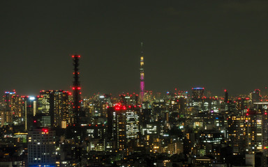 Fototapeta na wymiar Night lights of Tokyo