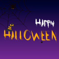 Happy Halloween lettering on gradient background.