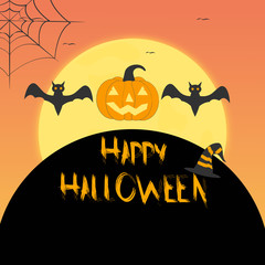 Vector drawing Happy Halloween. EPS10