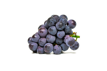 A ripe of purple grape isolated on white background.
