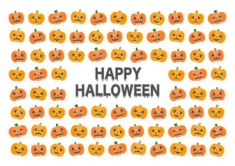 ハロウィンのかぼちゃ模様とロゴのイラスト 