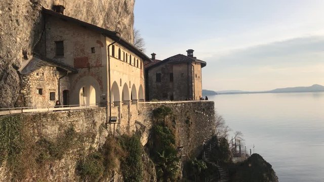 4K Timelapse, Hermitage Of Santa Caterina Del Sasso, Varese, Lombardy, Italy