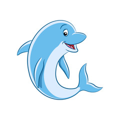 Colorful Cartoon Dolphin