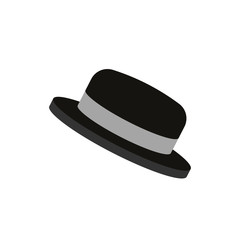 Vector flat logo. Headdress. Black hat.