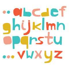 English colorful paper cut alphabet