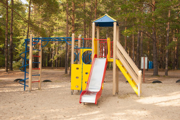 Kids playground in the forest