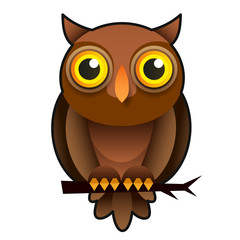 Cartoon Owl. Animal Wildlife Cartoon Character. Modern Vector Illustration