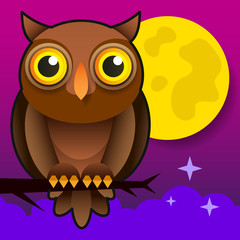 Cartoon Owl. Animal Wildlife Cartoon Character. Modern Vector Illustration